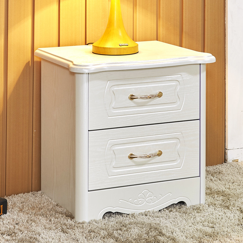 Eurobed head cabinet minimalist modern ivory white Korean side cabinet storage bedroom Two-bucket cabinet corner cabinet accommodating cabinet
