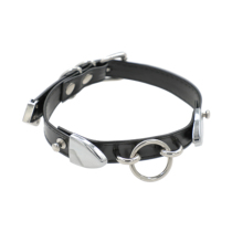 BAY handmade metal ring coarse leather collar shackles that cannot be rejected