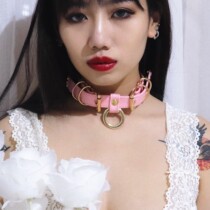  Silent shackles Heavy metal double belt ring collar(new old flower style)