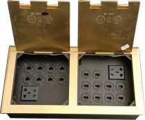 RIBO open 3402 double open double double open double 180 copper stainless steel earth plug - in cover 4 five - hole audio video