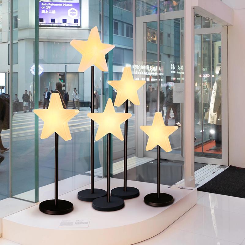 Glowing Star Lights Outdoor Lawn Ground-Inserted Atmosphere Decorative Lights Stage Shopping Mall Event Festival Five-Pointed Star Floor Lights