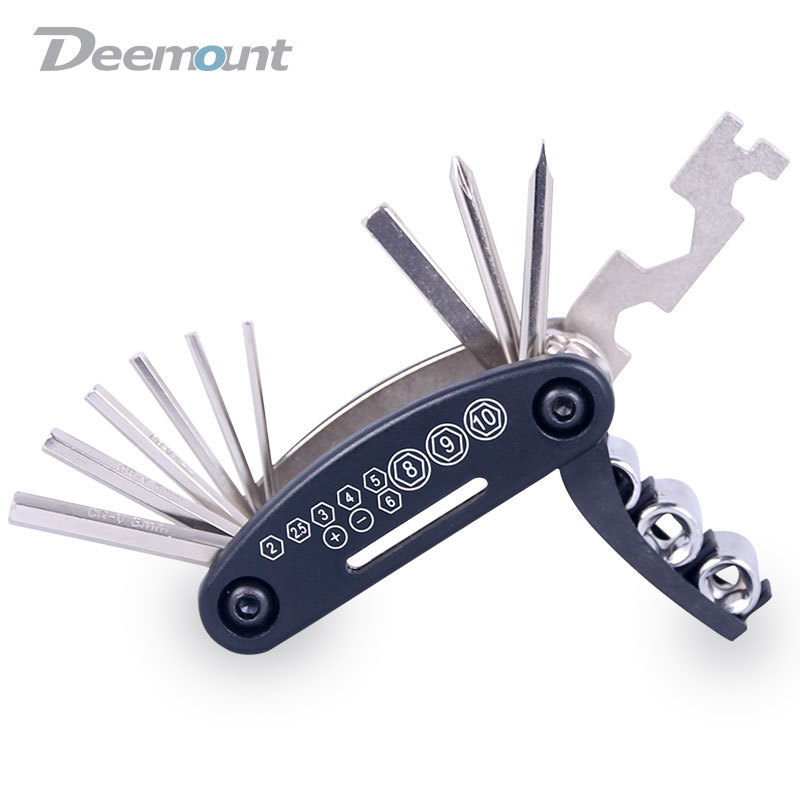 15-in-1 multi-functional combination tool internal and external hexagonal screwdriver wrench socket spoke bicycle repair and maintenance