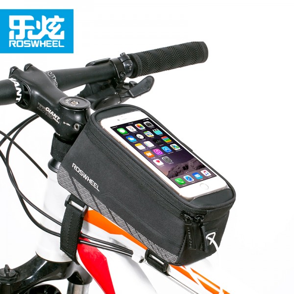 Lexuan sixth generation 12496-A6 bicycle bicycle EVA saddle bag upper tube bag mountain bike touch mobile phone bag