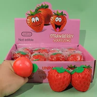 Клубника, слайм, игрушка, антистресс, подарок на день рождения