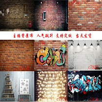 Retro brick wall background cloth Street theme Nostalgic era background cloth Hip-hop old red brick quick hand shout wheat shake sound