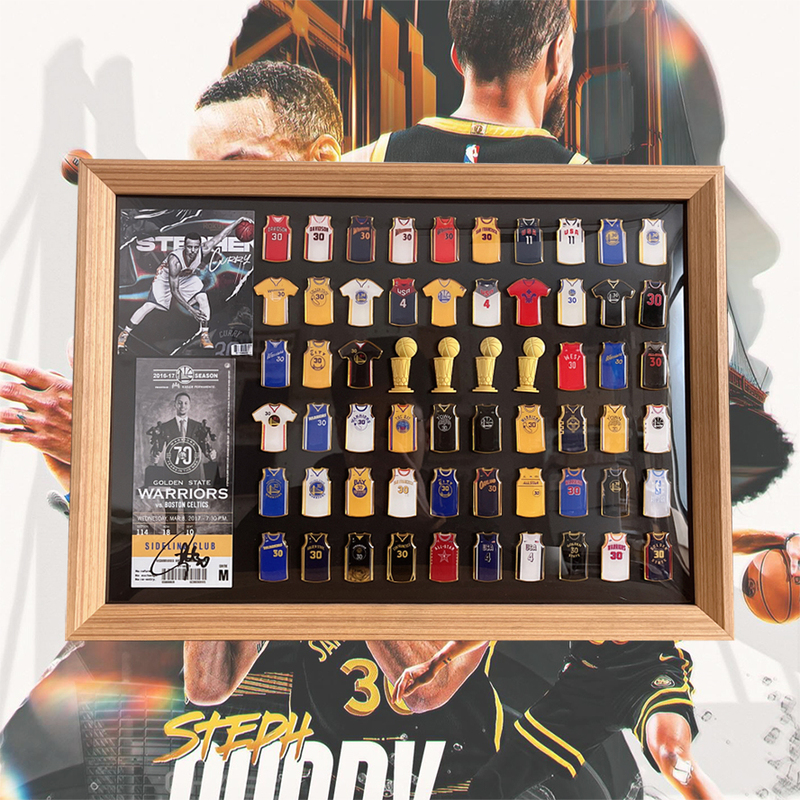 Curry No. 30 Warriors Jersey Badge Fan Brooch Ornament Solid Wood Photo Frame Desktop Display Valentine's Day Gift for Men Curry No. 30 Warriors Jersey Badge Fan Brooch Ornament Solid Wood Photo Frame Desktop Display Valentine's Day Gift for Men