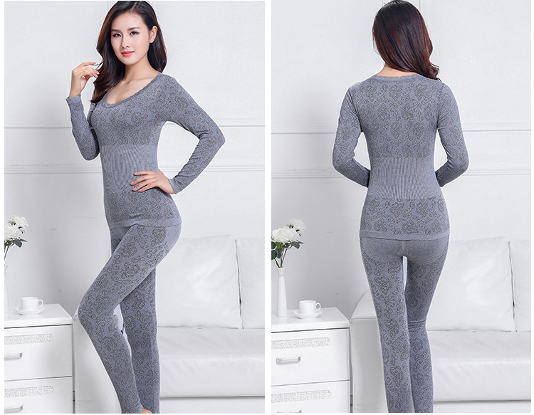 Bộ đồ cotton liền thân mỏng của Qiuyi Qiuku dành cho nữ đồ bộ kiểu