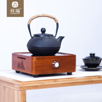 Xiangfu tea set Kung Fu tea set accessories Sandalwood and bamboo electric pottery stove Tea making desktop tea making stove Mini induction cooker Household