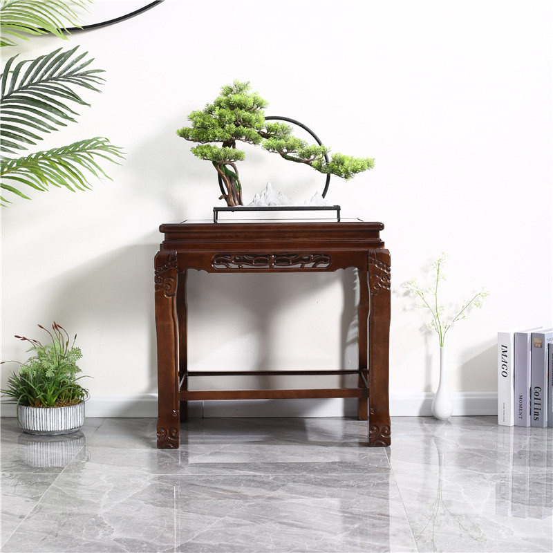 Full solid wood sofa edge a few corners a few living room racks Chi Stone Shelf Fish Tank Table Flower Shelf Bonsai Table Super Load Bearing