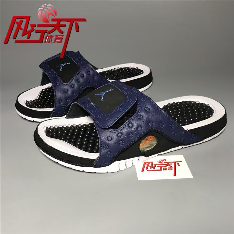 Cool City City Air Jordan Hydro 4AJ13 Dép thể thao Velcro màu xanh hải quân 684915-400 dép thời trang