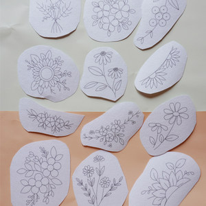Embroidery Pattern Paper, Clothing Embroidery Stickers, Embroidery DIY Crafts, Water-Soluble Embroidery Stickers with Pictures, Sweater Embroidery