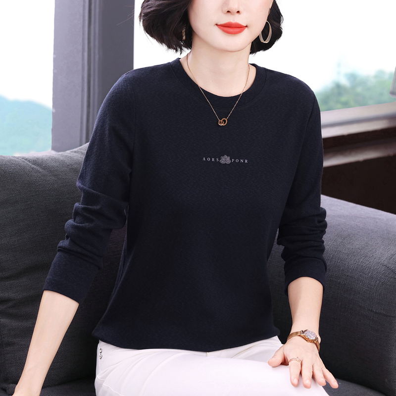 Middle-Aged Women's Long-Sleeved T-Shirt 2026 Spring and Autumn Stylish Versatile Age-Reducing Top Middle-Aged and Elderly Mothers' Casual Base Shirt Middle-Aged Women's Long-Sleeved T-Shirt 2026 Spring and Autumn Stylish Versatile Age-Reducing Top Middle-Aged and Elderly Mothers' Casual Base Shirt