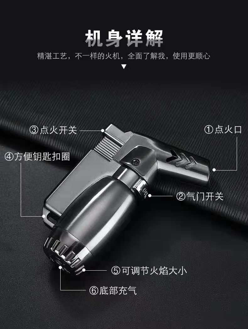 Sáng tạo thẳng ngọn lửa màu xanh gió thổi xì gà nhẹ hơn cá tính thuốc lá nhẹ hơn moxib Fir phun súng kim loại hàn ngọn đuốc khí - Bật lửa bật lửa đẹp