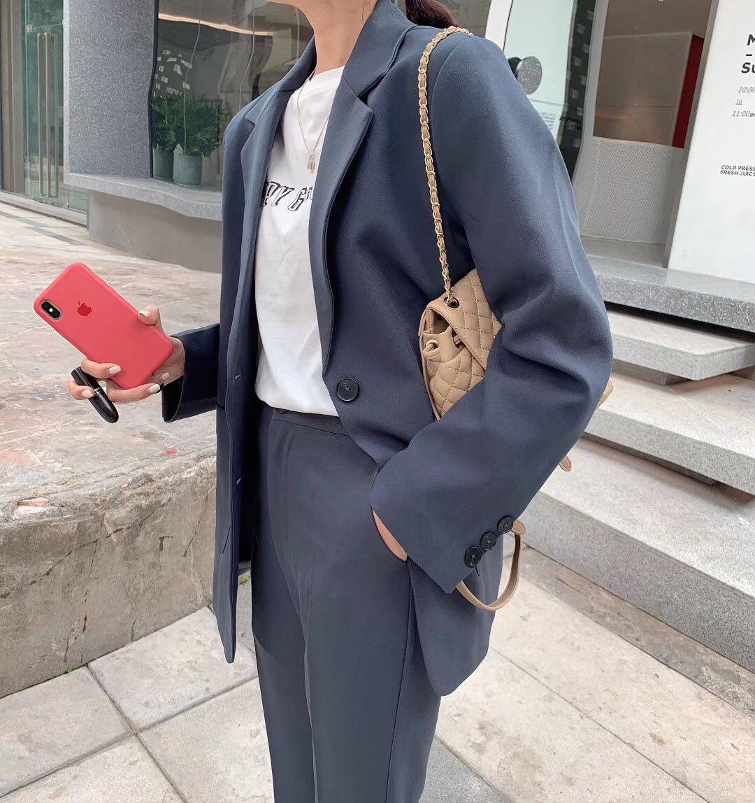 2020 new two-piece loose suit jacket all-match casual suit pants fashion