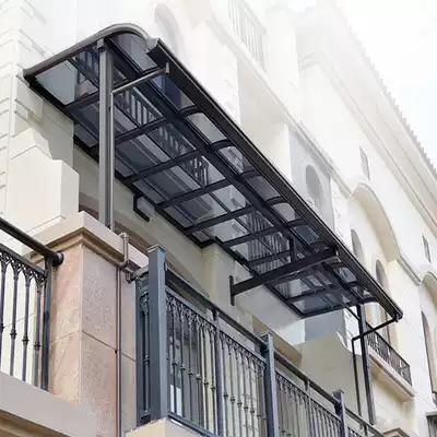 Villa outdoor aluminum alloy balcony shed courtyard canopy endurance board terrace top anti-glass transparent sunshade canopy