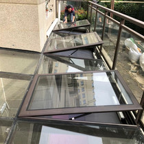 Aluminum alloy manual skylight roof sunroof sunroof hollow glass aluminum window electric steel structure patio lighting window