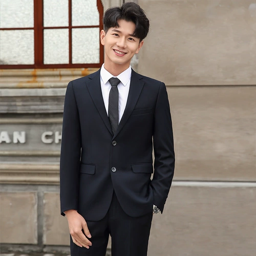 Мужской комплект, куртка, пиджак классического кроя, в корейском стиле