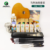 Marley oil painting pigment professional set 170ML beginner oil painting set color painting oil painting brush scraper oil picture frame