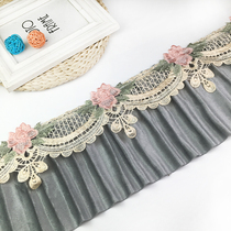 18 cm double layer with suede cloth embroidered water soluble sofa decoration skirt widening lengthened curtain bottom hem down hem