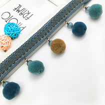 New European style exquisite curtain short hair ball pom ball lace hanging ball ball curtain side decorative accessories edge