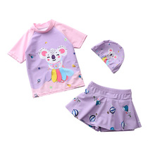 New childrens swimsuit cute girl split long sleeve unicorn swimsuit baby baby girl sunscreen swimsuit