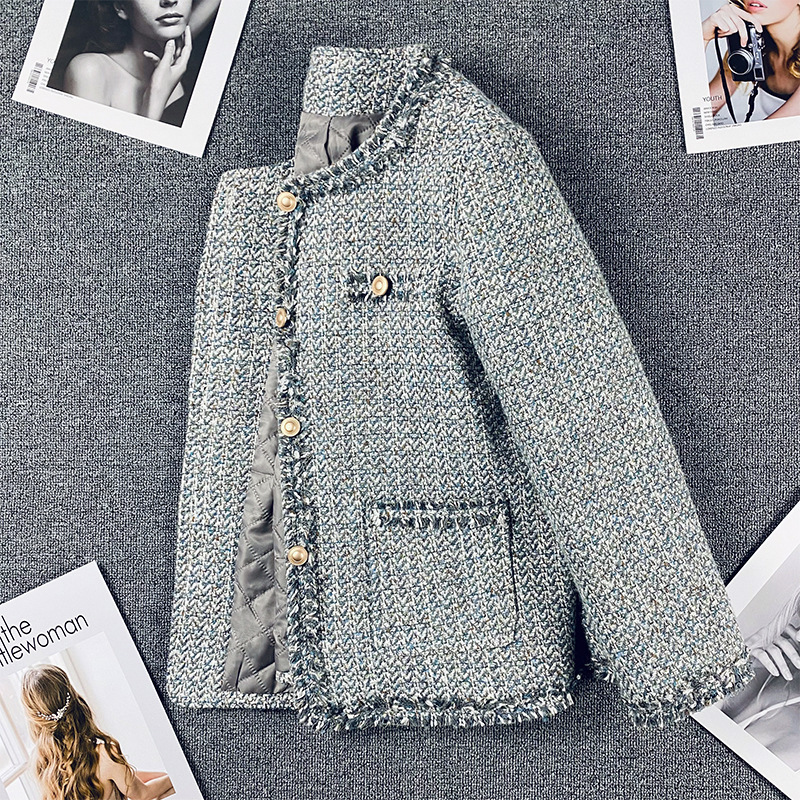Plus-Size Tweed Jacket for Women, Padded and Thickened, New Winter Style, for Curvy Women, Woven Tweed Blazer with a High-End Feel Plus-Size Tweed Jacket for Women, Padded and Thickened, New Winter Style, for Curvy Women, Woven Tweed Blazer with a High-End Feel
