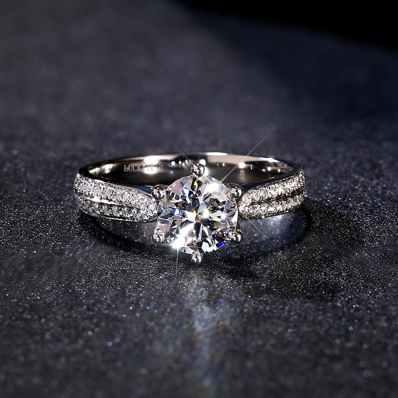 PT950 Platinum Atmospheric Starlight Mosanstone Ring 18K Platinum Mosami Gem to book a female diamond ring gift-Taobao