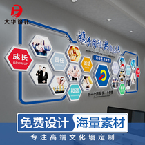  5D three-dimensional luminous cultural wall custom design Company enterprise party building employee style Office wall decoration