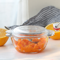 2 imported glass steamed transparent small bowls with lid baby supplement bowl tempered glass Steamed Egg Bowl