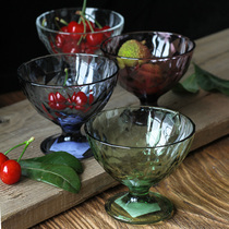 Italian imported lead glass colored dessert Cup ice cream bowl ice cream cup Diamond round 220ml