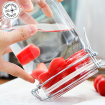 Italy imported glass sealed can food unleaded storage green plum wine jar lemon honey kimchi milk powder jar