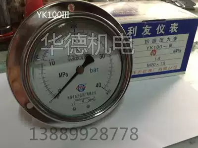 Wuxi seismic pressure gauge Wuxi Liyou instrument YK100III 25 40 60 mpa high quality