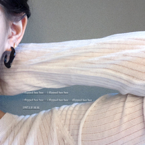 Ifhhh This issue of zui love advanced black texture design sense Special Shape Earrings