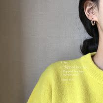 iflippedheehee - bi into the premium LemAi * re wind minimalist lock design stud earrings