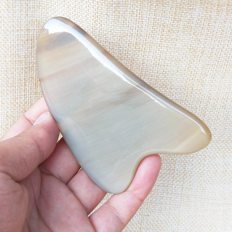 White buffalo horn scraping massage board facial tendons eye massage board meridian scraping massage horn board scraping