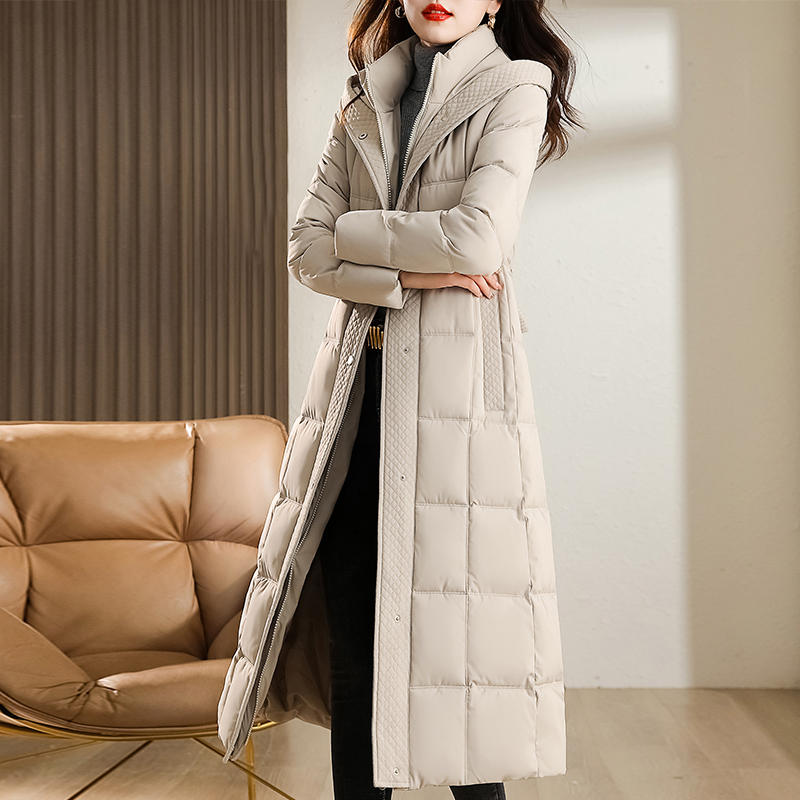 Winter Waist-Cinching Slimming Long Thickened down Cotton Coat for Women, Winter Long Over-The-Knee Ultra-Thick Women's Cotton Jacket, Cotton Padded Coat for Winter