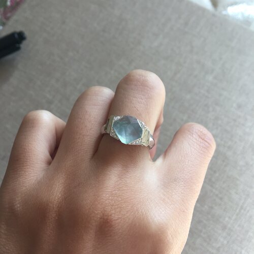 飘花蛋面立体戒指