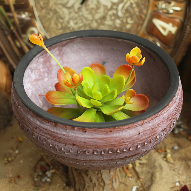 Retro succulent ເກົ່າ pile ພືດ poty pottery ເຄື່ອງປັ້ນດິນເຜົາຫຍາບຫ້ອງດໍາລົງຊີວິດ breathable ເຄື່ອງປັ້ນດິນເຜົາ pottery pottery flower pot ເສັ້ນຜ່າກາງຂະຫນາດໃຫຍ່ clearance pottery pottery