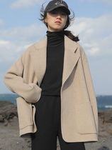 5SISS double-sided cashmere coat women 2021 Winter Korean version of short double-sided woolen coat short