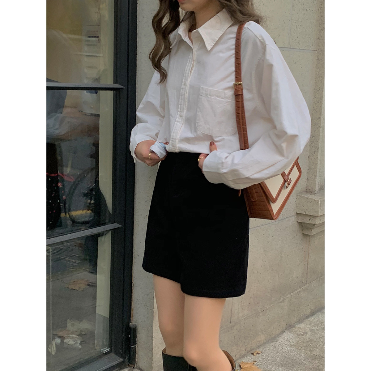 5siss niche design long-sleeved shirt women 2022 spring new retro casual all-match solid color shirt