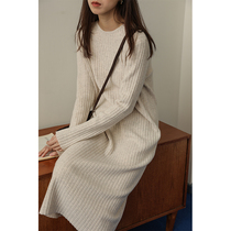 5 Sister 2021 Winter high quality pure wool dress woolen long sleeve slim knit dress women