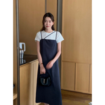 5siss chic design hanging dress female summer temperament is thin and long skirt