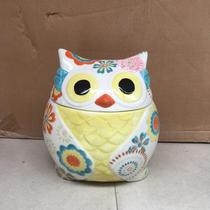 Shan Ming Small Cowl Owl Storage Tank Swing Piece Eurostyle Ceramic Sealed Jars American Candy Jar Containing Jar