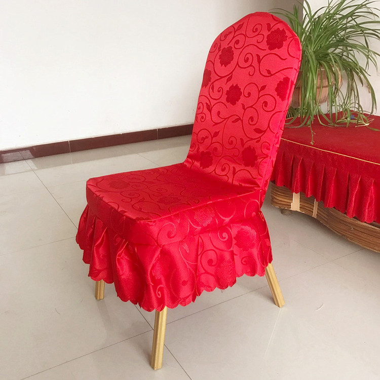 Wine hotel chair cover restaurant custom wedding banquet chair cover one-piece chair stool cover bow chair cover