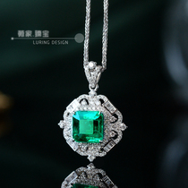 Weis natural party octagonal emerald 2 73 karat Vivid Green 18k gold diamond pendant