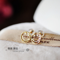  Wei Jia smiley face Japanese design inlaid with natural diamonds 2 4 points 18K gold stud earrings earrings