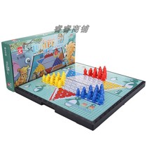 Toy pioneer E-9 king size magnetic folding checkers Penguin series childrens Chinese checkers