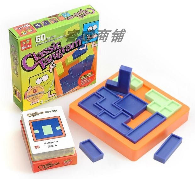 Genuine NIBOBO intellectual block Classic Tangram IQ Tetris game logic thinking ability