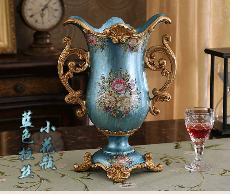 Đồ trang trí châu Âu nhà phòng khách sang trọng bình hoa quả đặt bàn cà phê trang trí nhựa mô hộp đồ đạc