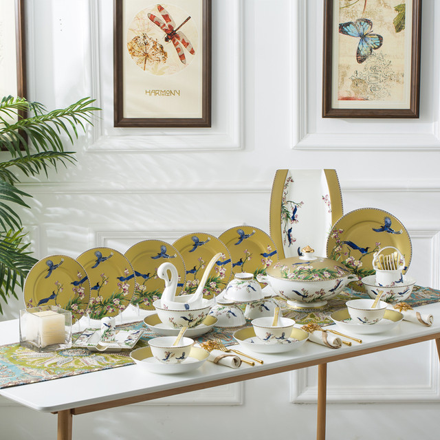 Luxurious retro dining utensils and dishes